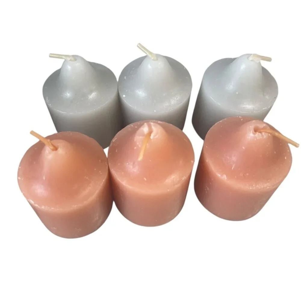 Citrus Hot Pink Votive Candle Lot‎ of 6 Mixed Colors